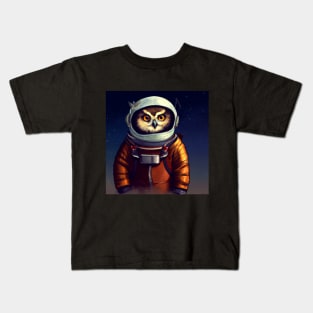 Astronaut Owl In Space Kids T-Shirt